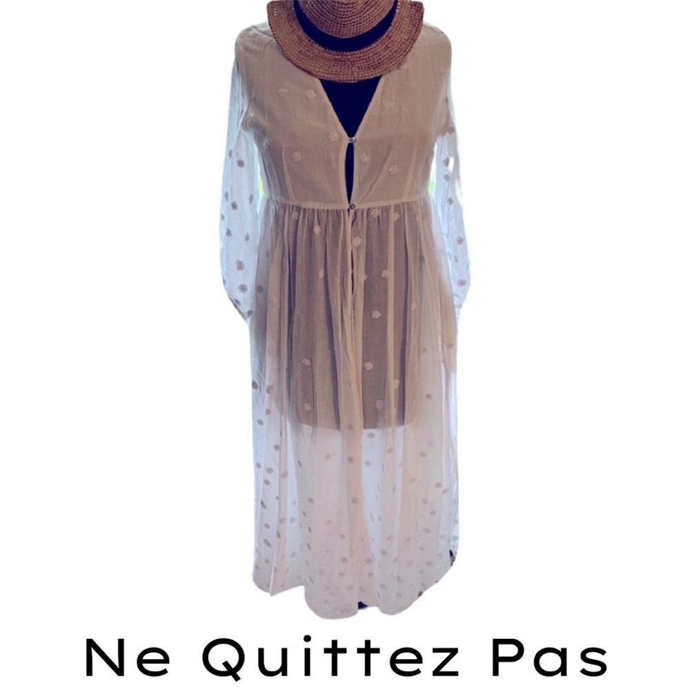 NE QUITTEZ PAS EMBROIDERED COTTON DRESS